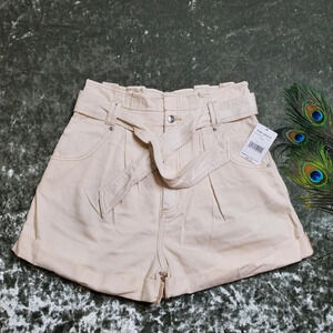 Free People Nova Denim Paperbag Shorts Plume